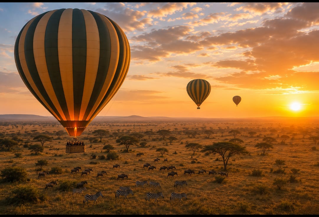 Hot air balloon safari over the Mara
